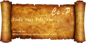 Csányi Péter névjegykártya