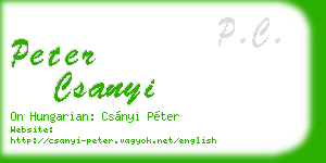 peter csanyi business card