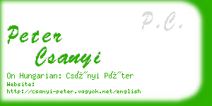 peter csanyi business card